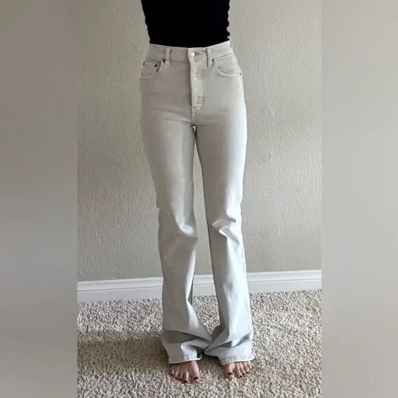 Re/Done Wide Gray Jeans Flare Size 25 - Picture 8 of 10